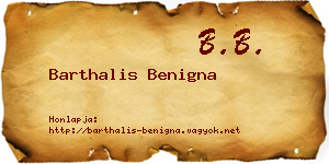 Barthalis Benigna névjegykártya